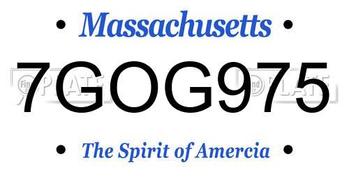 7GOG975 Massachusetts License Plate