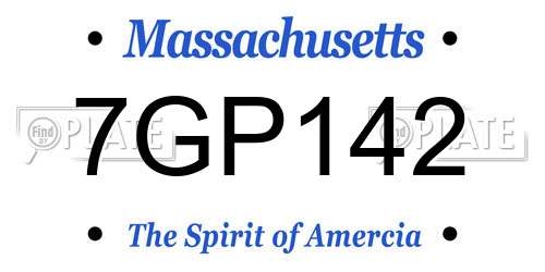 7GP142 Massachusetts License Plate