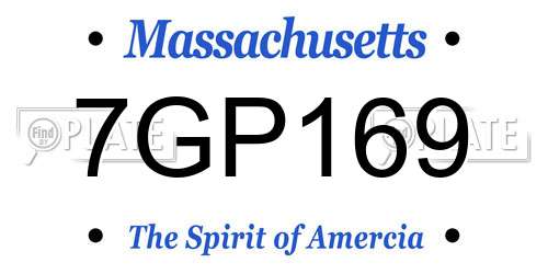 7GP169 Massachusetts License Plate
