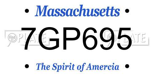 7GP695 Massachusetts License Plate