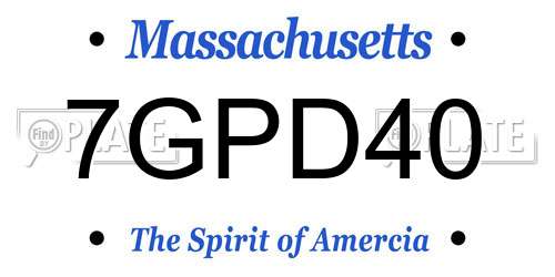 7GPD40 Massachusetts License Plate