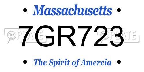 7GR723 Massachusetts License Plate