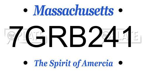 7GRB241 Massachusetts License Plate