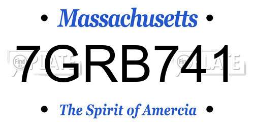 7GRB741 Massachusetts License Plate
