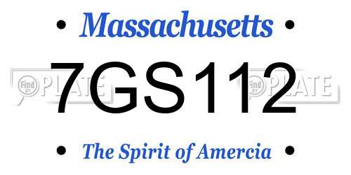 7GS112 Massachusetts License Plate
