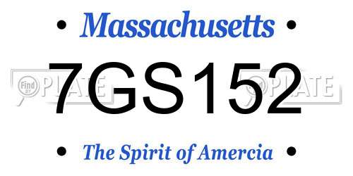 7GS152 Massachusetts License Plate