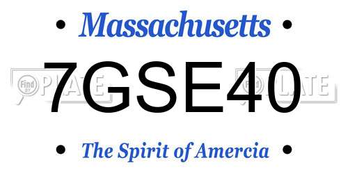 7GSE40 Massachusetts License Plate