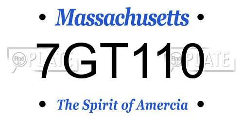 7GT110 Massachusetts License Plate