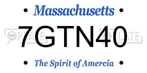 7GTN40 Massachusetts License Plate