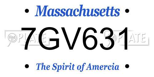 7GV631 Massachusetts License Plate