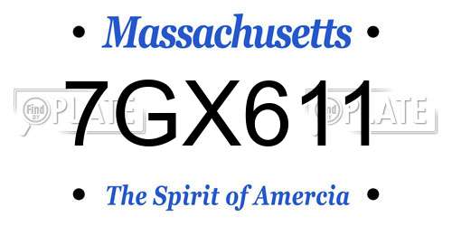 7GX611 Massachusetts License Plate