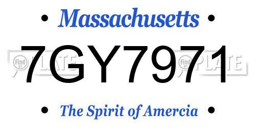 7GY7971 Massachusetts License Plate