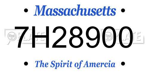 7H28900 Massachusetts License Plate
