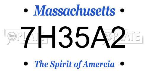 7H35A2 Massachusetts License Plate