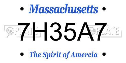7H35A7 Massachusetts License Plate