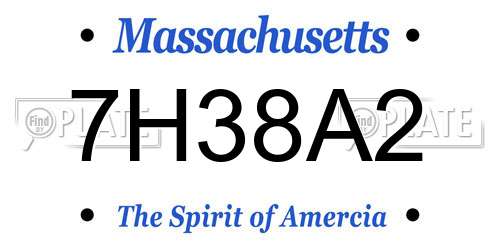 7H38A2 Massachusetts License Plate