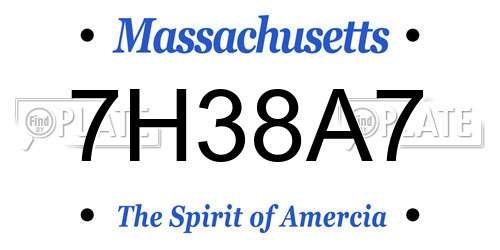 7H38A7 Massachusetts License Plate