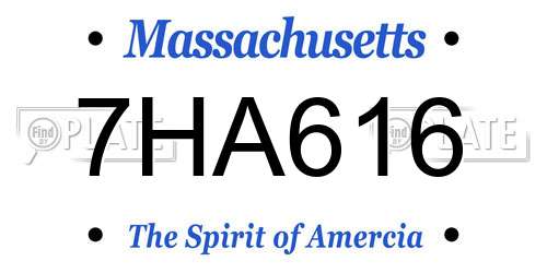 7HA616 Massachusetts License Plate