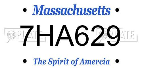 7HA629 Massachusetts License Plate