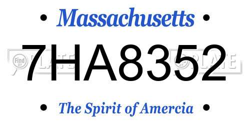7HA8352 Massachusetts License Plate