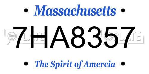 7HA8357 Massachusetts License Plate