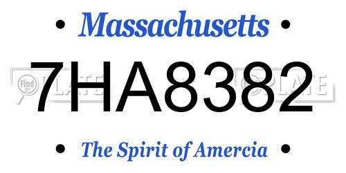 7HA8382 Massachusetts License Plate