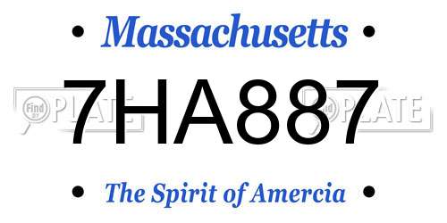 7HA887 Massachusetts License Plate