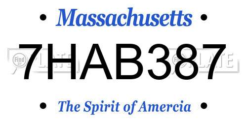 7HAB387 Massachusetts License Plate