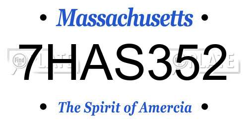 7HAS352 Massachusetts License Plate