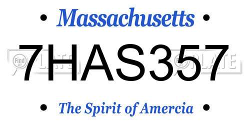 7HAS357 Massachusetts License Plate