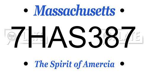 7HAS387 Massachusetts License Plate