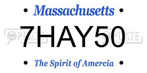 7HAY50 Massachusetts License Plate