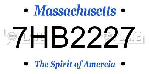7HB2227 Massachusetts License Plate