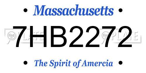 7HB2272 Massachusetts License Plate
