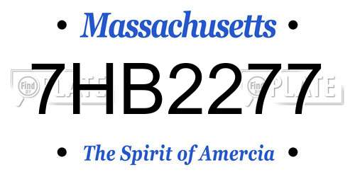 7HB2277 Massachusetts License Plate