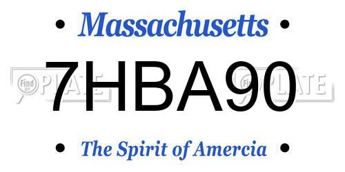 7HBA90 Massachusetts License Plate