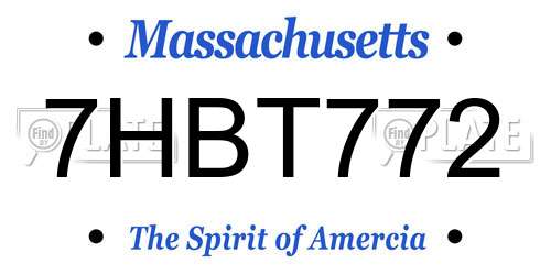 7HBT772 Massachusetts License Plate