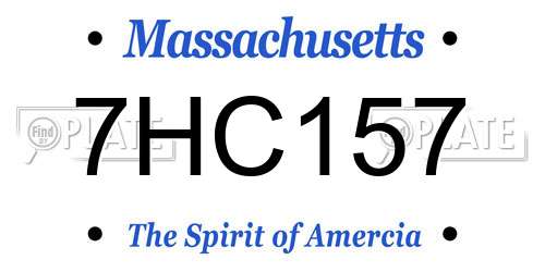7HC157 Massachusetts License Plate
