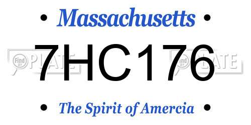 7HC176 Massachusetts License Plate