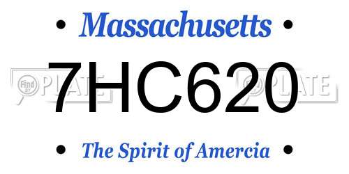 7HC620 Massachusetts License Plate