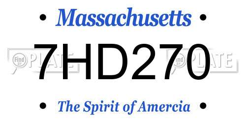 7HD270 Massachusetts License Plate