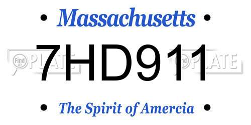 7HD911 Massachusetts License Plate