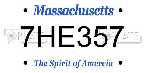 7HE357 Massachusetts License Plate