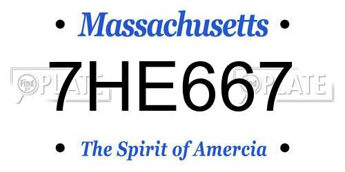 7HE667 Massachusetts License Plate