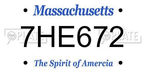 7HE672 Massachusetts License Plate