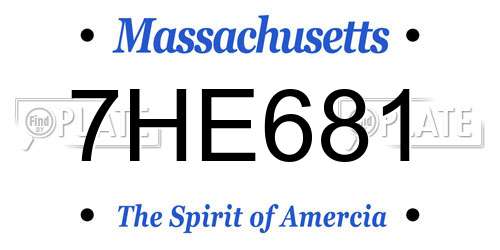 7HE681 Massachusetts License Plate