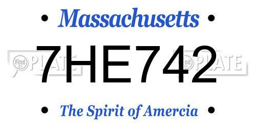 7HE742 Massachusetts License Plate