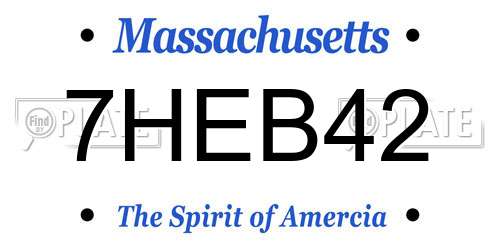 7HEB42 Massachusetts License Plate