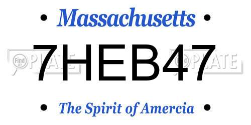 7HEB47 Massachusetts License Plate