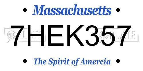 7HEK357 Massachusetts License Plate